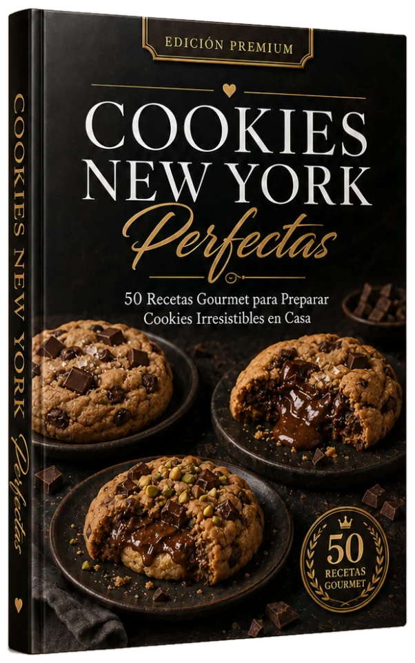 Mockup premium del recetario Cookies New York Perfectas